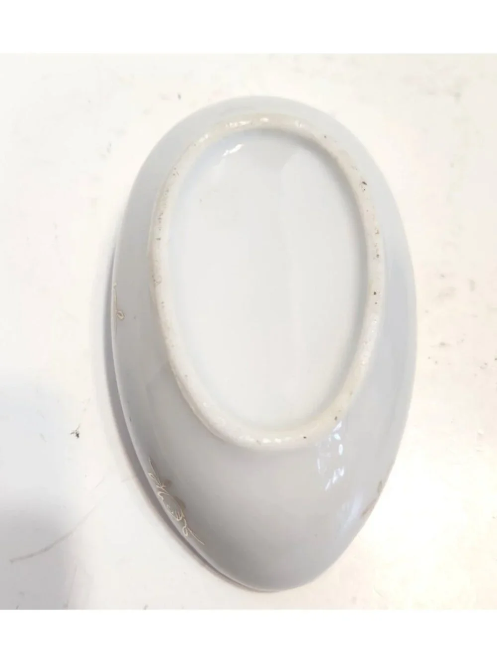 Hand-Painted Porcelain Egg-Shaped Trinket Box With Gold Accents & Floral Design